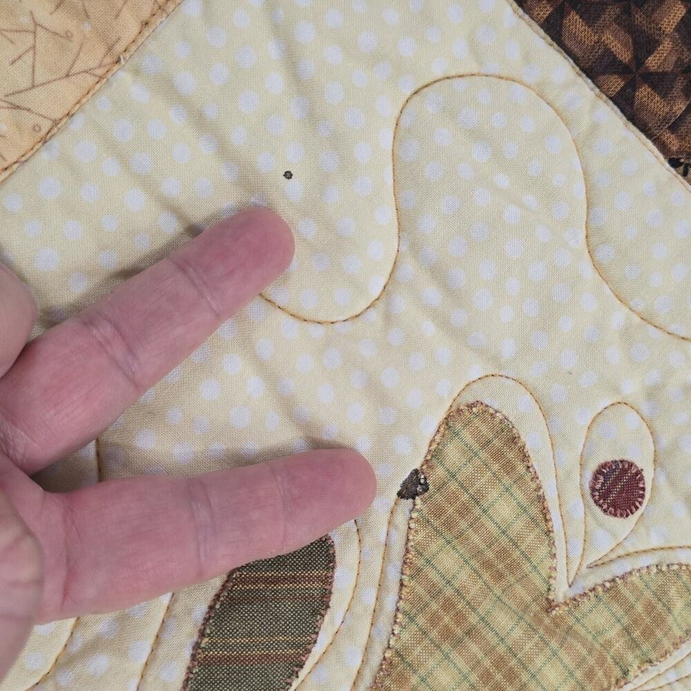 Vintage Reversible Sampler Quilt Handmade Patchwork Coverlet 82x82" Cutter READ - Picture 12 of 16